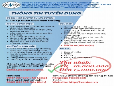 THÔNG TIN TUYỂN DỤNG THÁNG 9